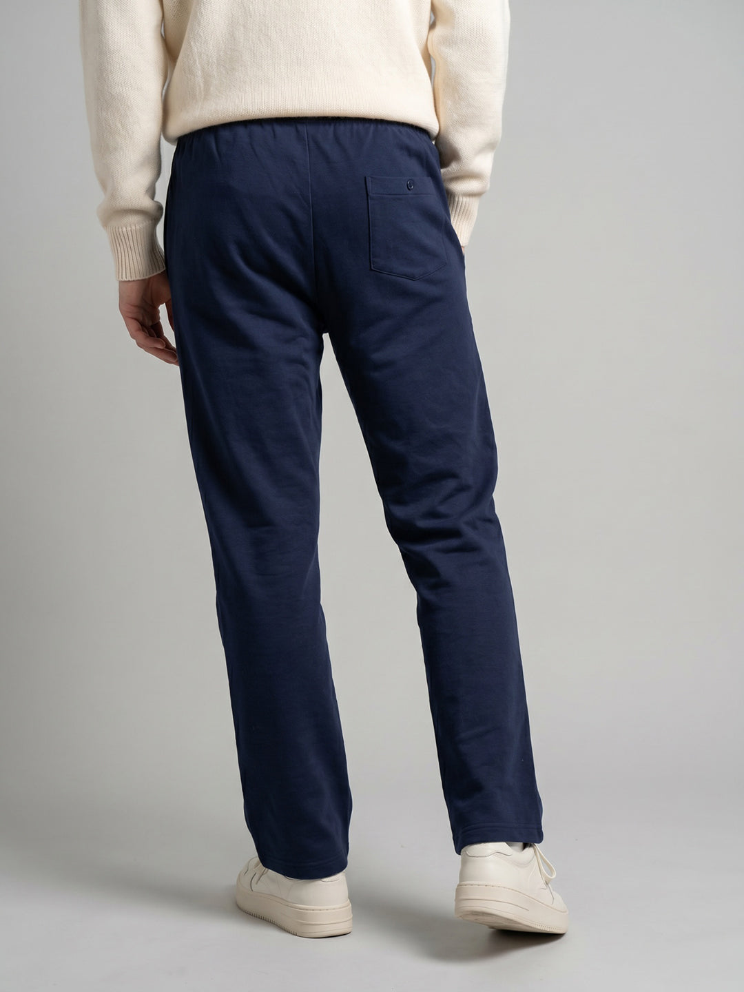 Men Blue Solid Regular Fit Lower