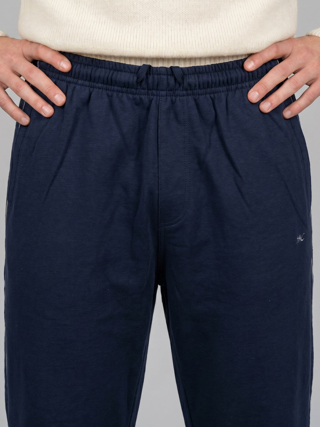 Men Blue Solid Regular Fit Lower