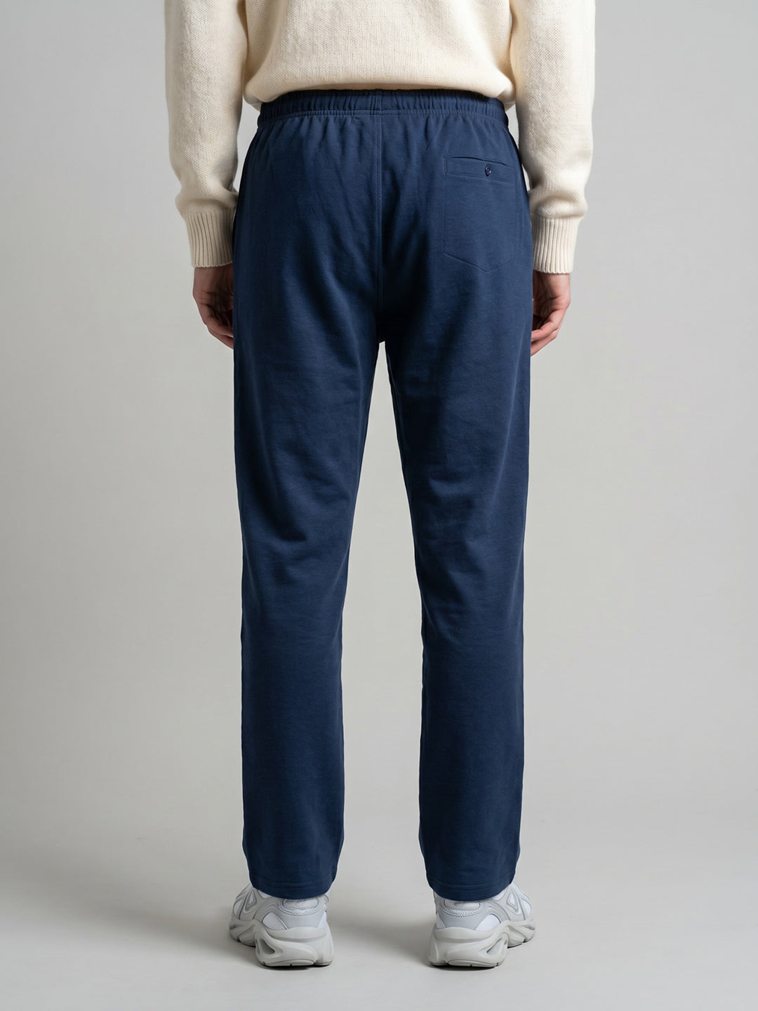 Men Navy Blue Solid Regular Fit Lower