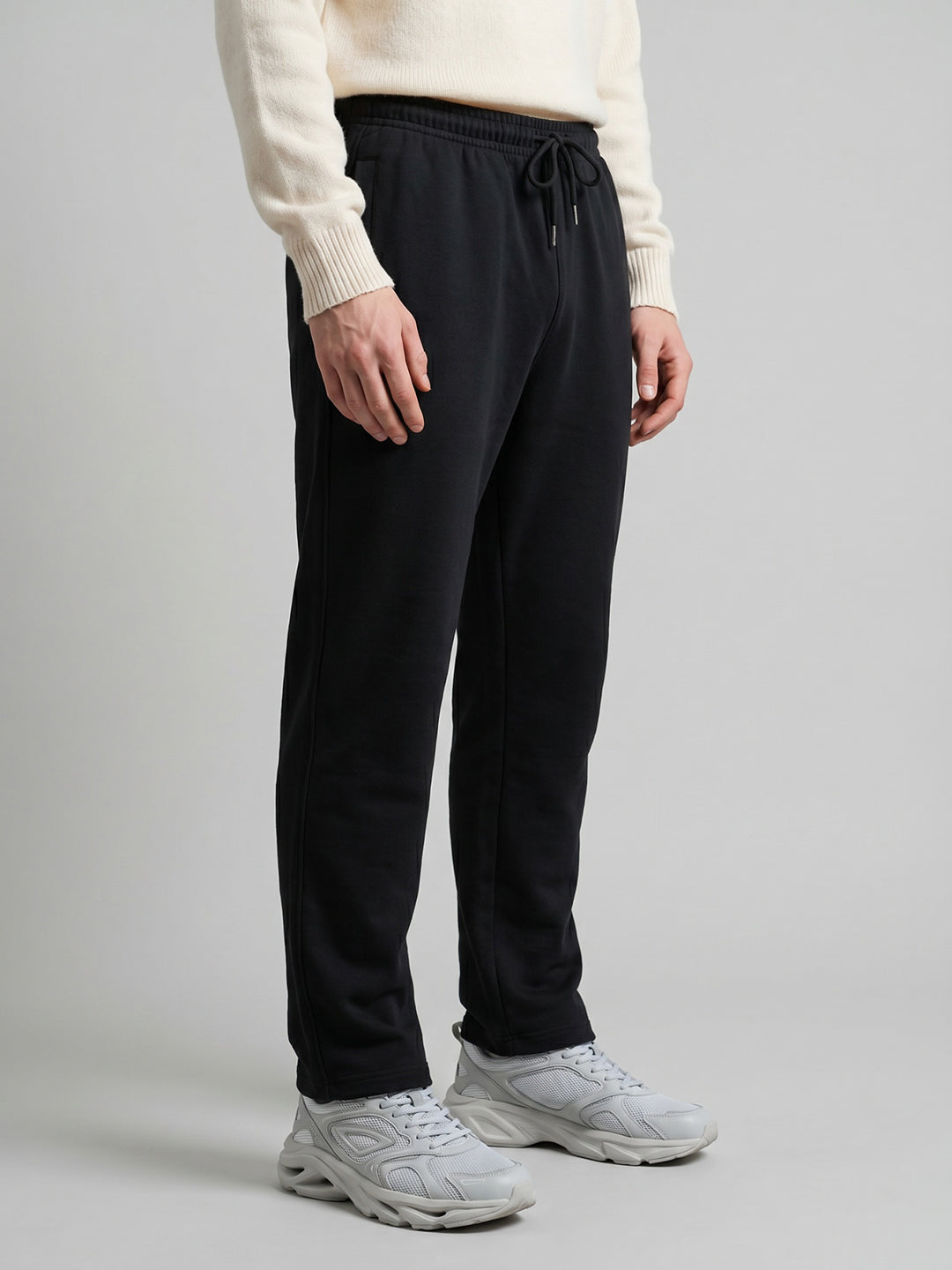 Men Grey Solid Regular Fit Lower