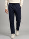 Men Blue Solid Regular Fit Winter Lower