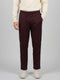 Men Maroon Solid Regular Fit Lower