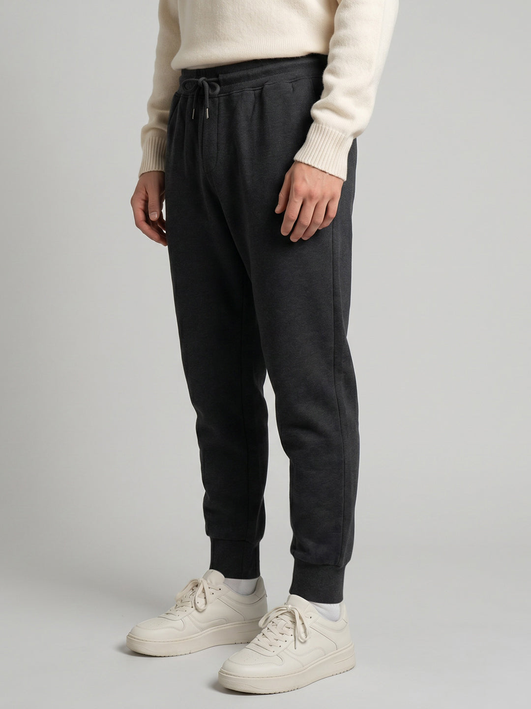 Men Grey Solid Regular Fit Lower