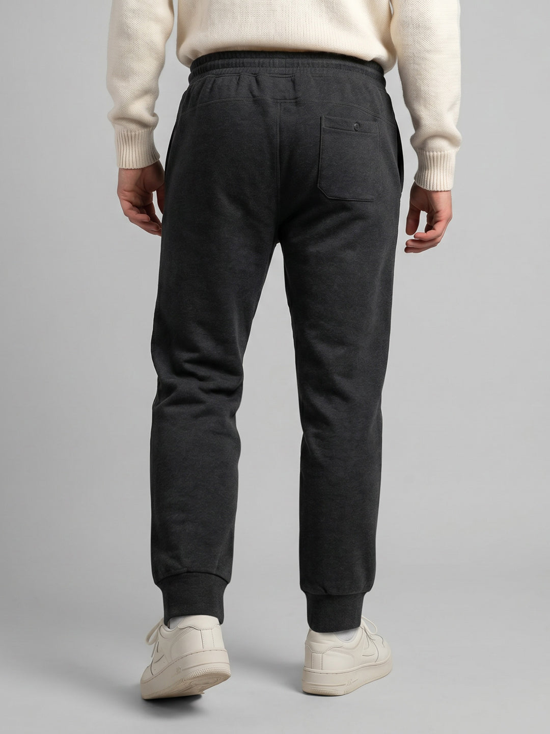 Men Grey Solid Regular Fit Lower