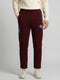 Men Maroon Solid Regular Fit Lower