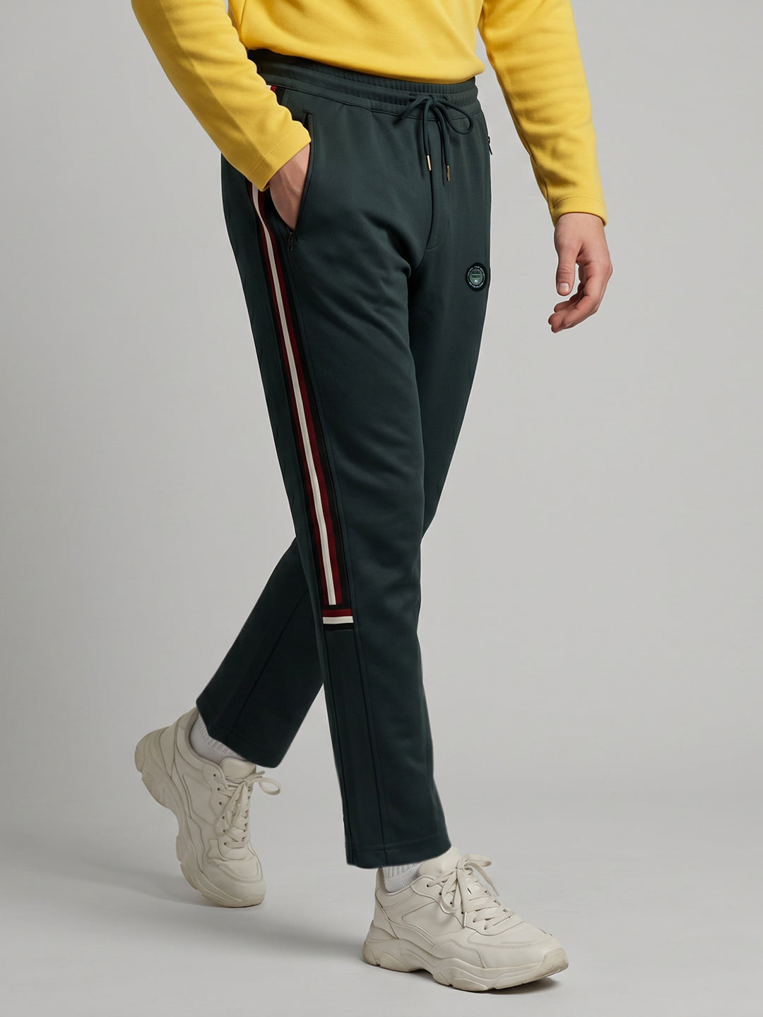 Men Grey Solid Regular Fit Lower