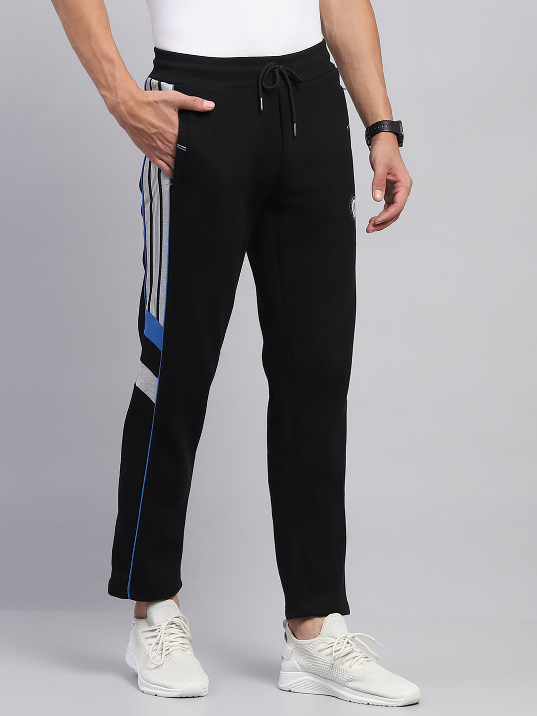 Men Black Printed Regular Fit Winter Lower