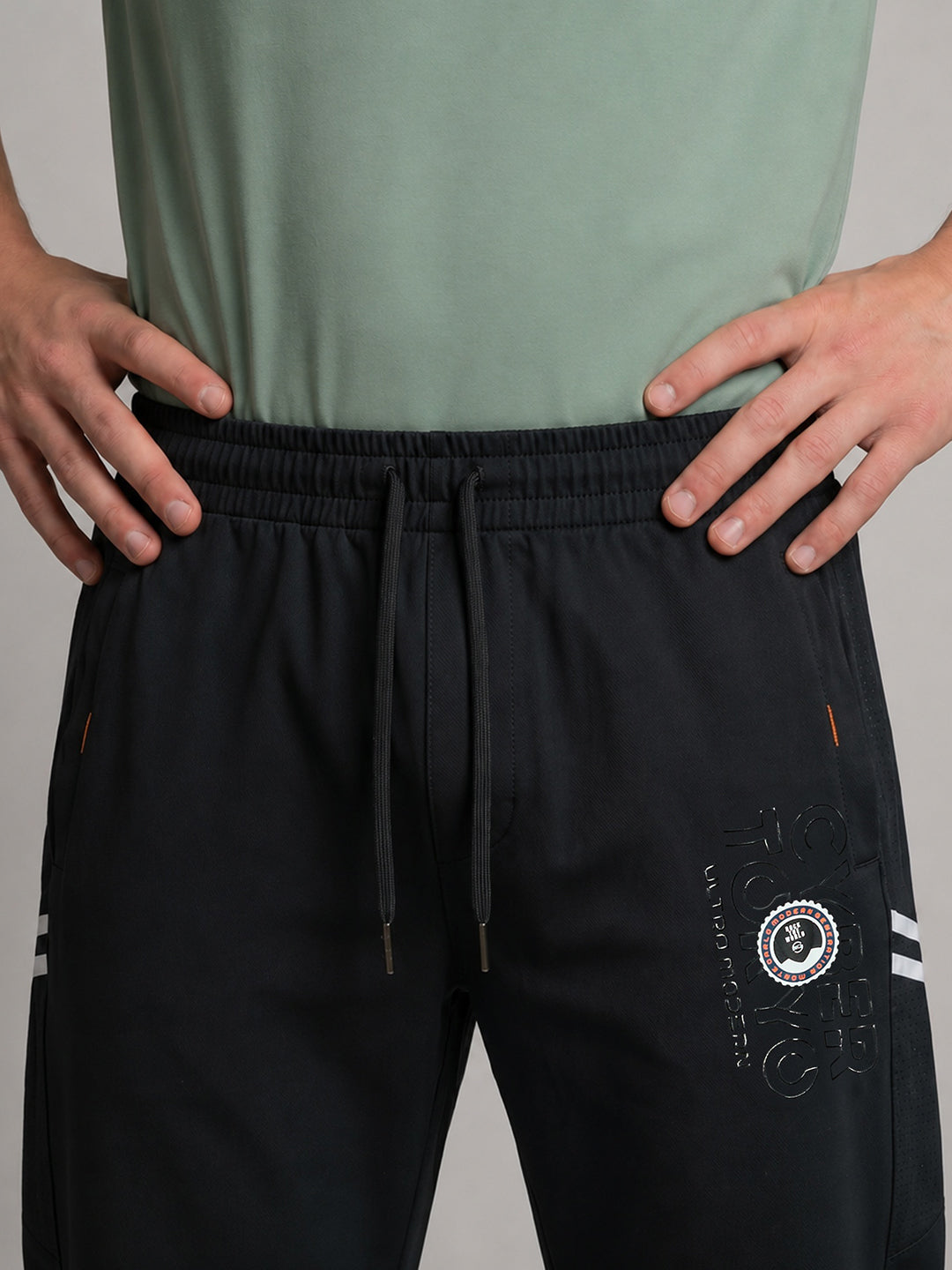 Men Grey Printed Regular Fit Winter Lower