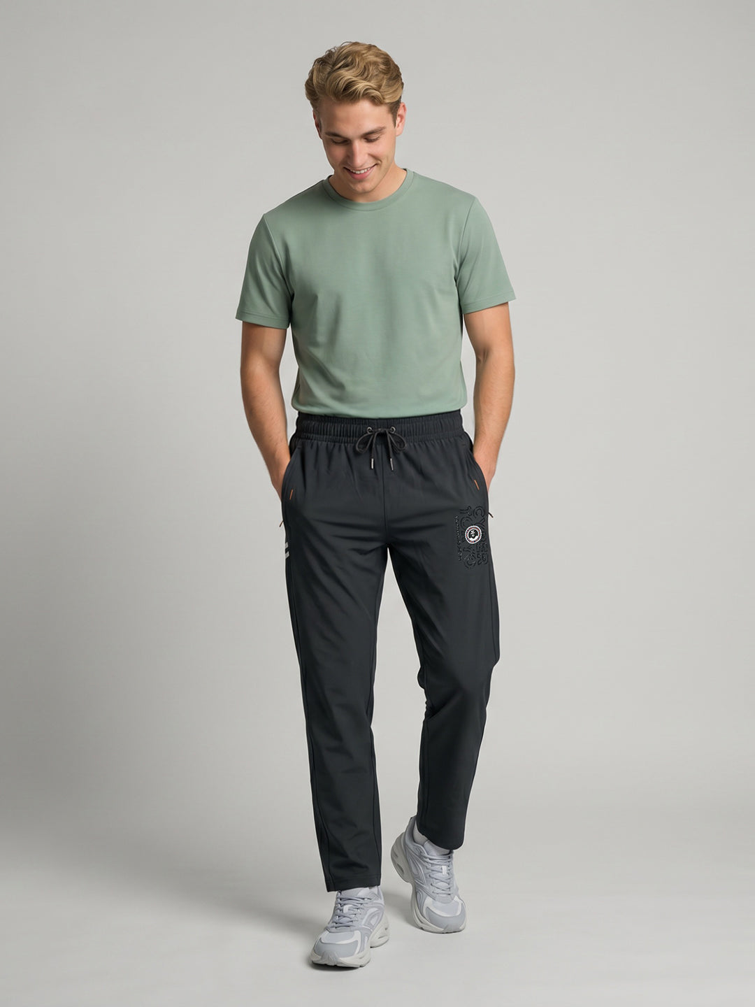 Men Grey Printed Regular Fit Winter Lower