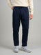 Men Navy Blue Solid Regular Fit Lower
