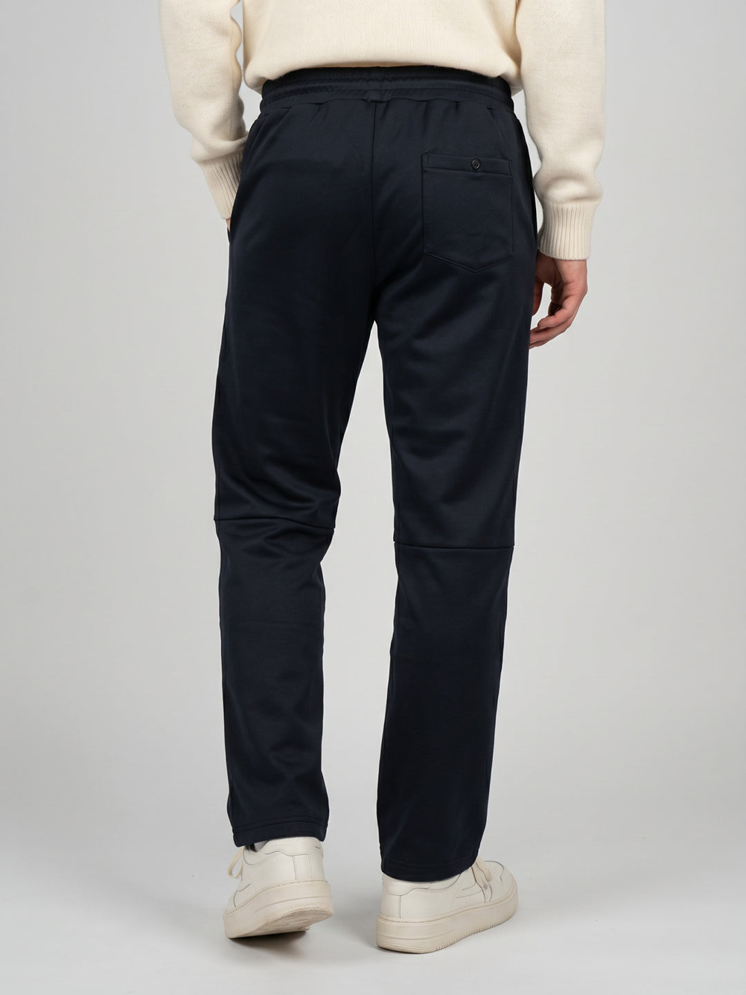 Men Navy Blue Solid Regular Fit Lower