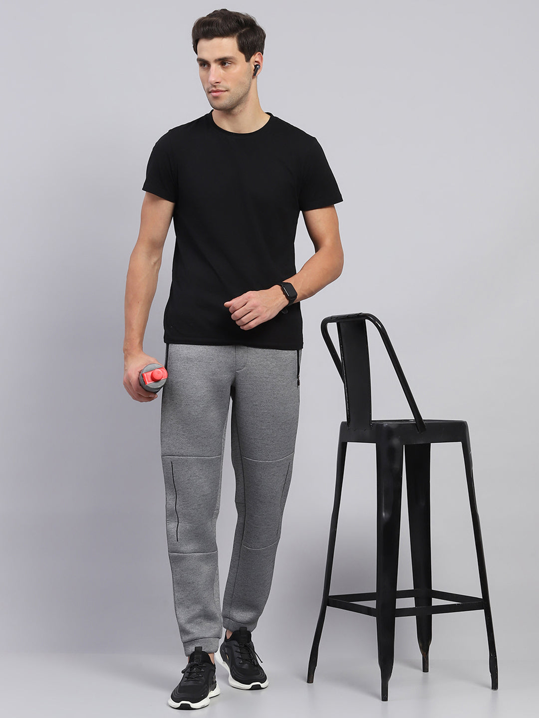 Men Grey Printed Regular Fit Winter Lower