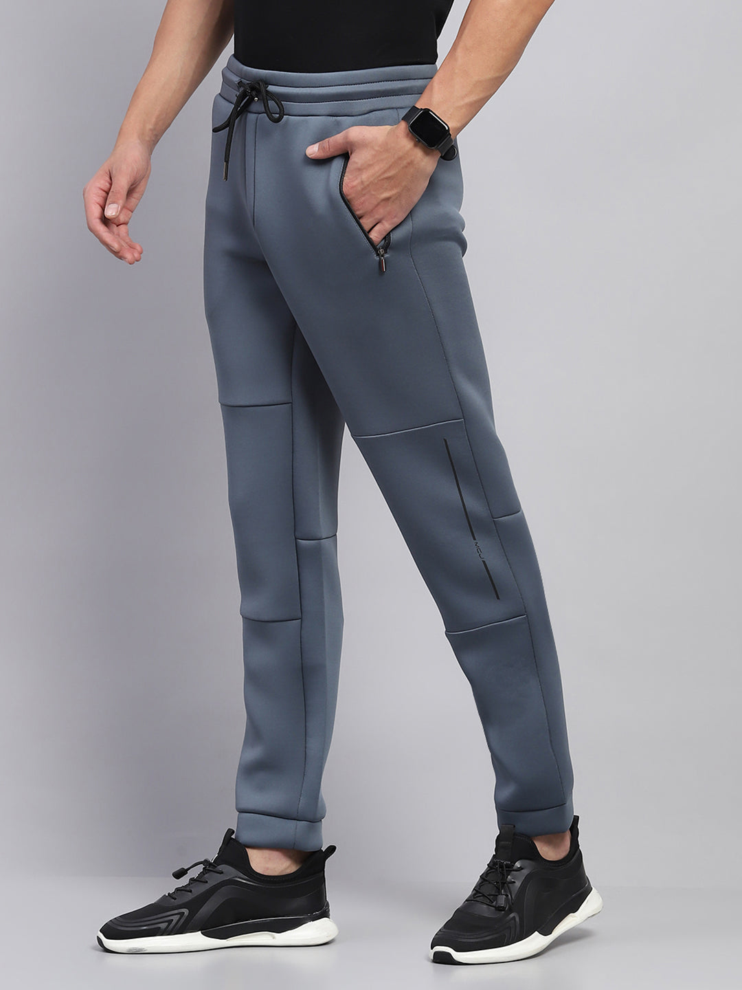 Men Grey Printed Regular Fit Winter Lower