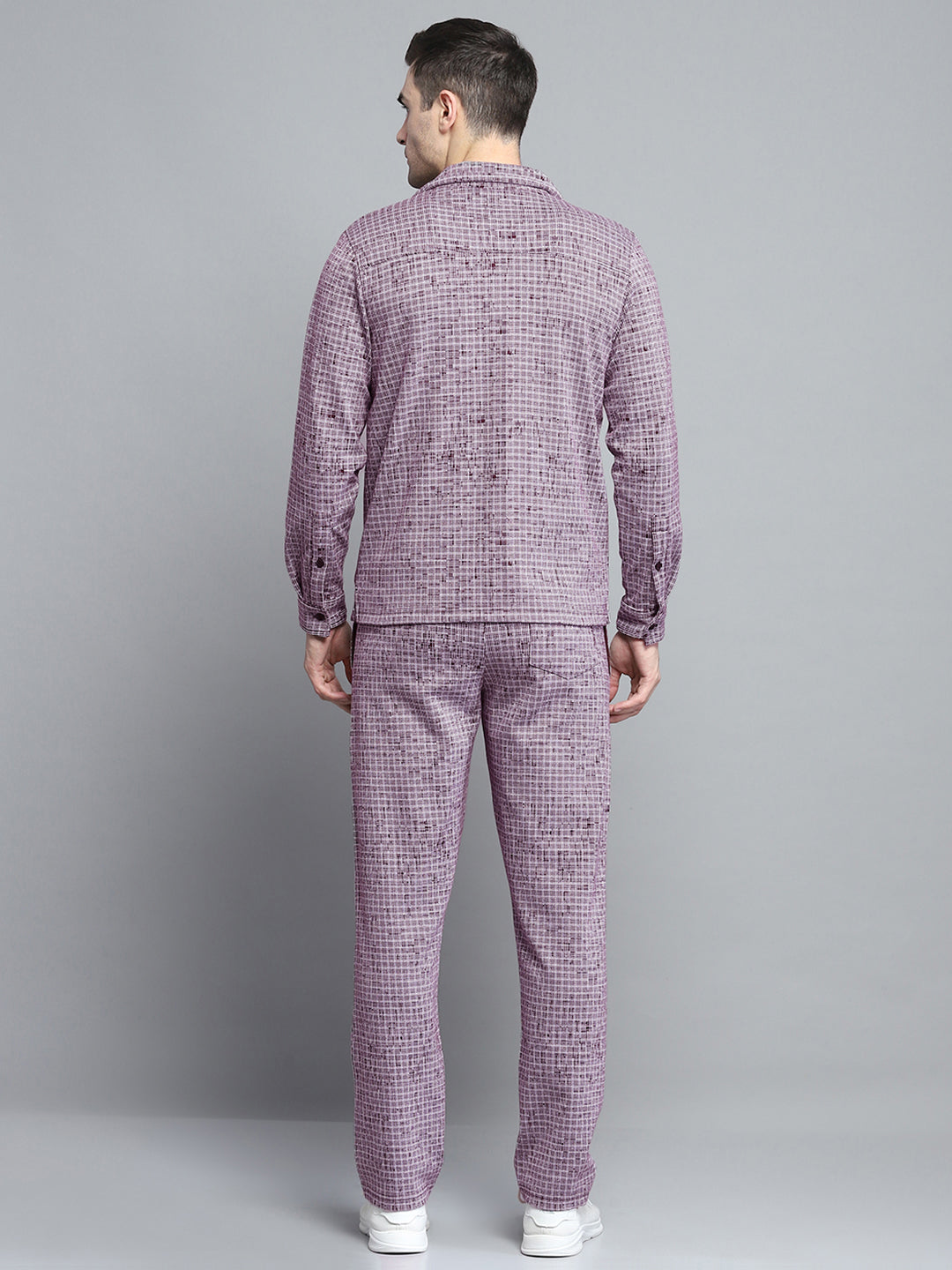 Men Maroon Solid Collar Full Sleeve Winter Tracksuit