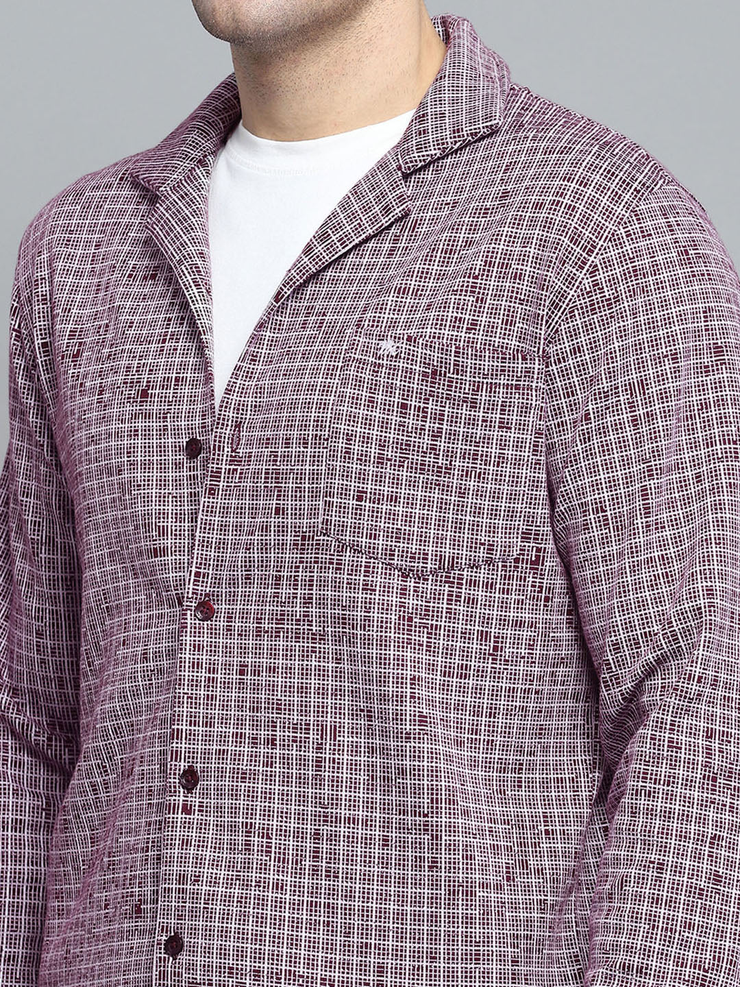 Men Maroon Solid Collar Full Sleeve Winter Tracksuit