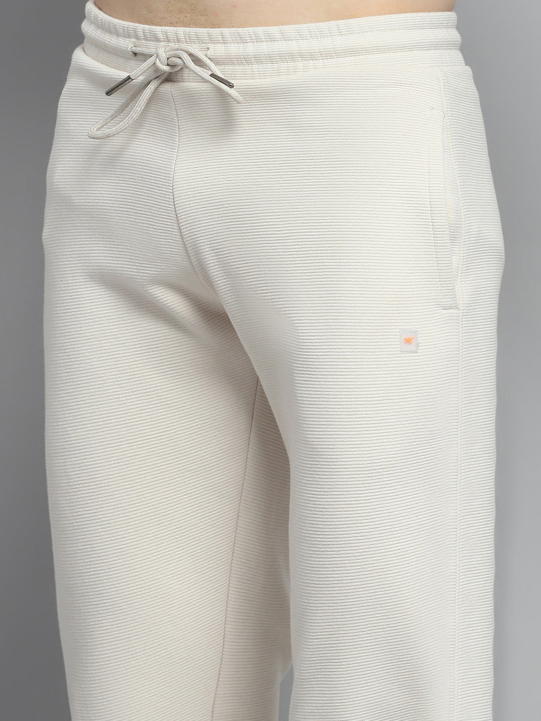 Men Beige Printed Hooded Full Sleeve Winter Tracksuit