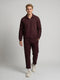 Men Maroon Solid Collar Full Sleeve Winter Tracksuit