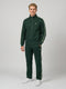 Men Bottle Green Solid Collar Full Sleeve Tracksuit