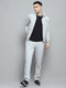 Men Grey Solid Collar Full Sleeve Winter Tracksuit