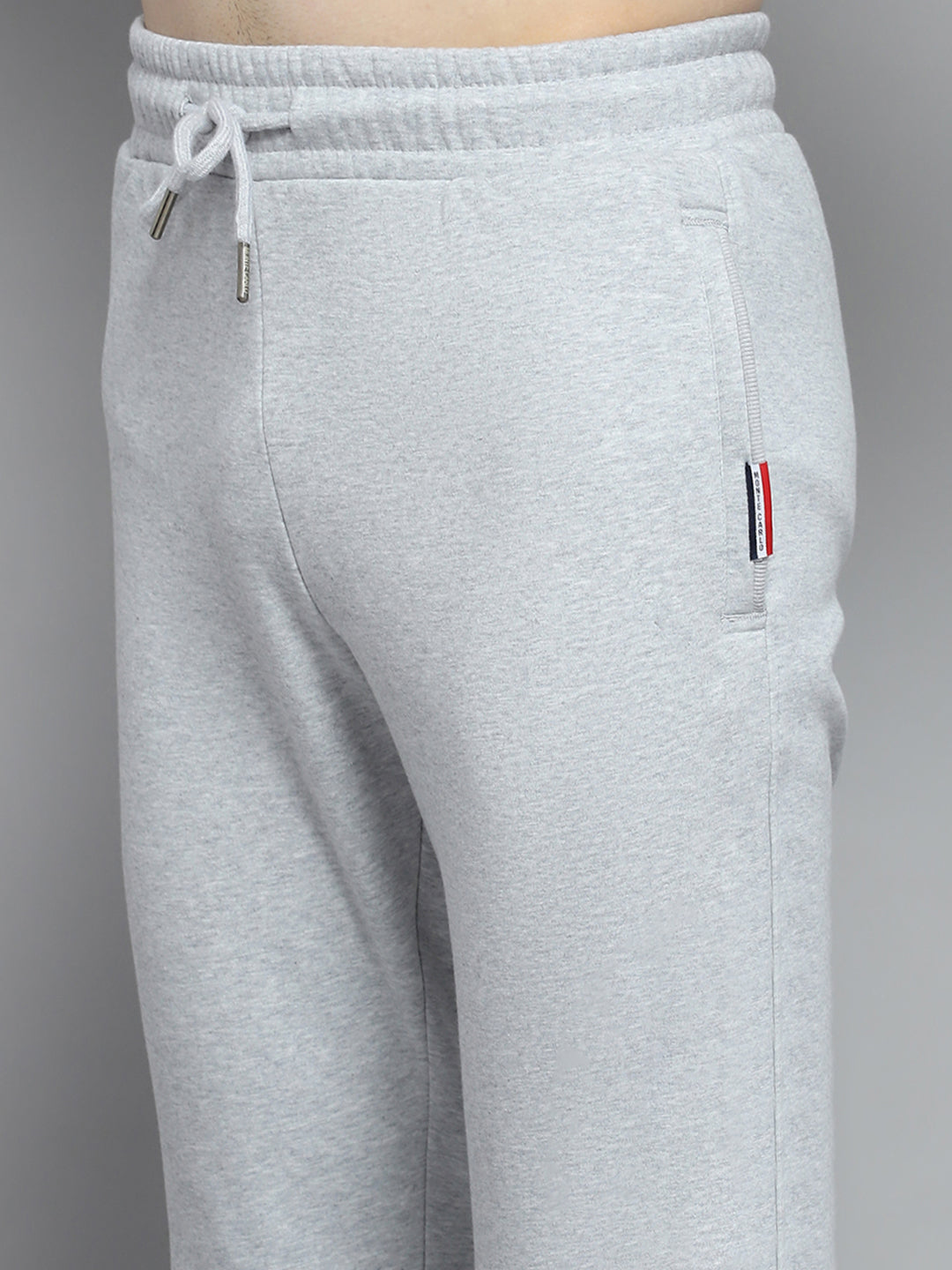 Men Grey Solid Collar Full Sleeve Winter Tracksuit