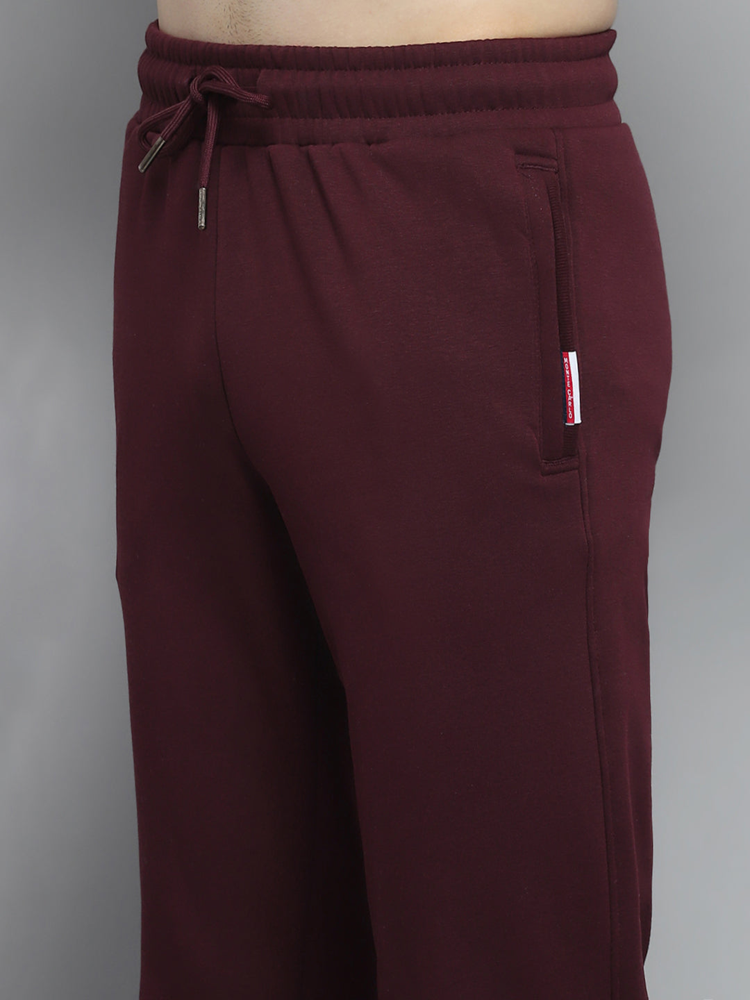 Men Maroon Solid Collar Full Sleeve Winter Tracksuit