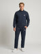 Men Navy Blue Solid Turtle Neck Full Sleeve Tracksuit