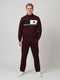 Men Maroon Printed Stand Collar Full Sleeve Winter Tracksuit