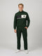 Men Green Printed Stand Collar Full Sleeve Winter Tracksuit