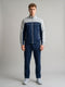 Men Blue Solid Turtle Neck Full Sleeve Winter Tracksuit