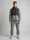 Men Grey Solid Hooded Full Sleeve Winter Tracksuit