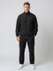 Men Black Solid Stand Collar Full Sleeve Tracksuit