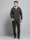 Men Olive Solid Hooded Full Sleeve Winter Tracksuit