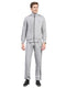 Men Grey Solid Mock Neck Full Sleeve Winter Tracksuit