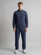 Men Blue Solid Turtle Neck Full Sleeve Winter Tracksuit