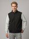 Men Black Solid Turtle Neck Sleeveless Bomber Jacket