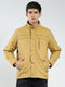 Men Yellow Solid Collar Full Sleeve Jacket