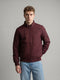 Men Maroon Solid Stand Collar Full Sleeve Bomber Jacket