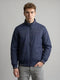 Men Navy Blue Solid Turtle Neck Full Sleeve Bomber Jacket