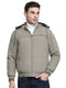 Men Beige Solid Hooded Full Sleeve Jacket