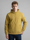 Men Yellow Solid Detachable Hood Full Sleeve Bomber Jacket