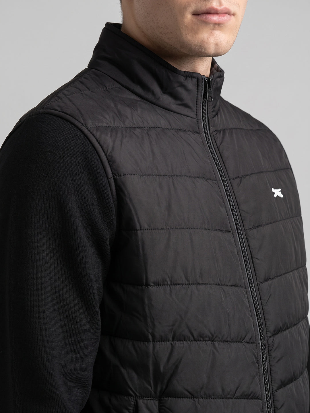 Men Olive Hooded Full Sleeve Jacket with Reversible Half Sleeve Jacket