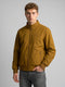 Men Mustard Solid Stand Collar Full Sleeve Bomber Jacket