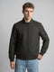 Men Brown Stripe Stand Collar Full Sleeve Jacket