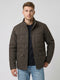 Men Grey Solid Stand Collar Full Sleeve Parka Jacket