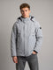 Luxuria Men Grey Solid Detachable Hood Full Sleeve Parka Jacket