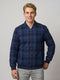 Luxuria Men Blue Check Turtle Neck Full Sleeve Shacket