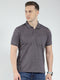 Men Grey Solid Collar Half Sleeve T-Shirt