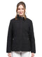 Women Black Solid Collar Full Sleeve Puffer Jacket