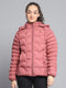 Women Pink Solid Detachable Hood Full Sleeve Jacket