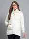 Women Off White Solid Collar Full Sleeve Jacket
